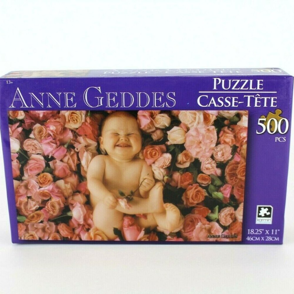 ANNE GEDDES 500 Piece Jigsaw Puzzles Baby In Roses Smiling Brand New Sealed